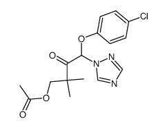 4-acetoxy-1-(4-chloro-phenoxy)-3,3-dimethyl-1-[1,2,4]triazol-1-yl-butan-2-one结构式