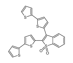 2,3-bis(5-thiophen-2-ylthiophen-2-yl)-1-benzothiophene 1,1-dioxide结构式