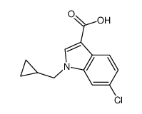 6-chloro-1-cyclopropylmethyl-1H-indole-3-carboxylic acid Structure