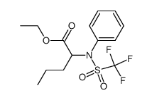 N-(1-oxo-1-aethoxy-2-pentyl)-N-phenyl-N-trifluormethansulfonamid结构式