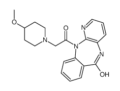 11-[2-(4-methoxypiperidin-1-yl)acetyl]-5H-pyrido[2,3-b][1,4]benzodiazepin-6-one Structure