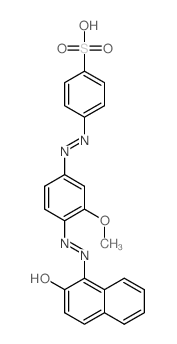 Benzenesulfonic acid,4-[2-[4-[2-(2-hydroxy-1-naphthalenyl)diazenyl]-3-methoxyphenyl]diazenyl]-,sodium salt (1:1) structure