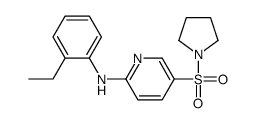 N-(2-ethylphenyl)-5-pyrrolidin-1-ylsulfonylpyridin-2-amine结构式
