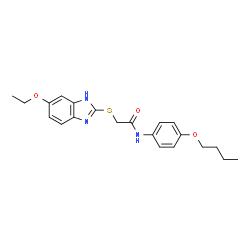N-(4-butoxyphenyl)-2-[(5-ethoxy-1H-benzimidazol-2-yl)sulfanyl]acetamide structure