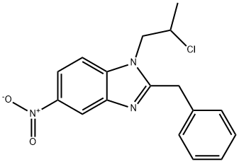 2-benzyl-1-(2-chloro-propyl)-5-nitro-1H-benzoimidazole结构式