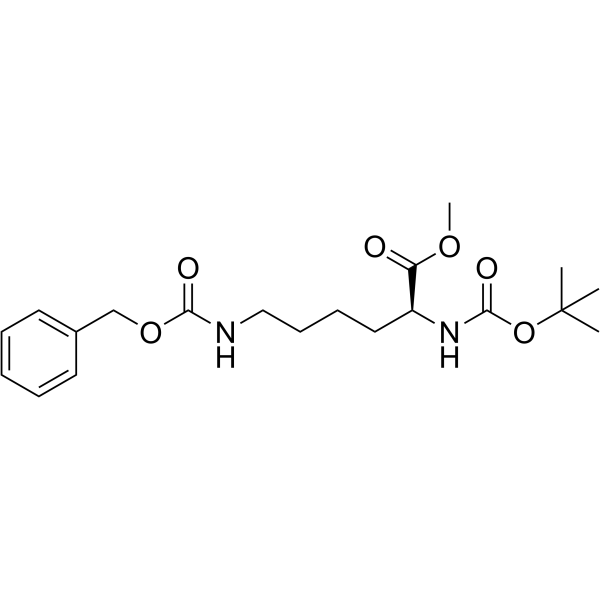 N6-((苄氧基)羰基)-N2-(叔丁氧基羰基)-L-赖氨酸甲酯结构式