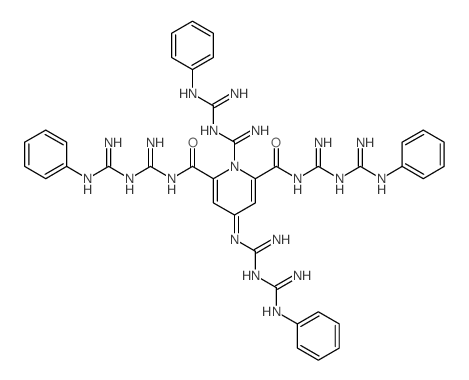 2,6-Pyridinedicarboxamide, 1,4-dihydro-N,N,1-tris(imino((imino(phenylamino)methyl)amino)methyl)-4-((imino((imino(phenylamino)methyl)amino)methyl)imino)-(9CI)结构式