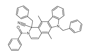 2-benzoyl-1-cyano-1,6-dibenzyl-1,2-dihydroellipticine结构式