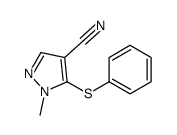 1-methyl-5-phenylsulfanylpyrazole-4-carbonitrile结构式