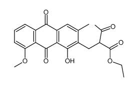 2-[(9,10-Dihydro-1-hydroxy-8-methoxy-3-methyl-9,10-dioxo-2-anthryl)methyl]-3-oxobuttersaeure-ethylester Structure