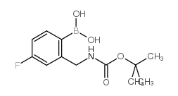 2-(N-Boc-aminomethyl)-4-fluorophenylboronic acid structure