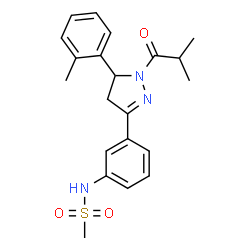 N-(3-(1-isobutyryl-5-(o-tolyl)-4,5-dihydro-1H-pyrazol-3-yl)phenyl)methanesulfonamide structure