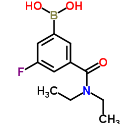 3-氟-5-(二乙基氨甲酰基)苯基硼酸结构式