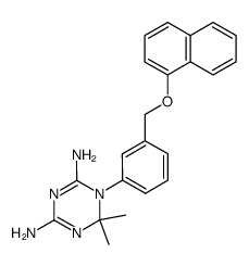 6,6-Dimethyl-1-[3-(naphthalen-1-yloxymethyl)-phenyl]-1,6-dihydro-[1,3,5]triazine-2,4-diamine结构式