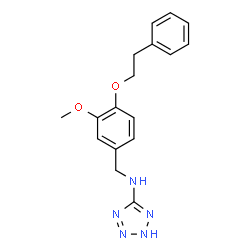 N-[3-methoxy-4-(2-phenylethoxy)benzyl]-N-(2H-tetraazol-5-yl)amine structure