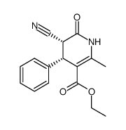 cis-3-cyano-4-phenyl-5-ethoxycarbonyl-6-methyl-3,4-dihydropyridin-2-one结构式