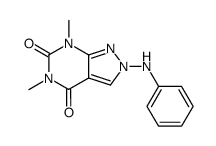 5,7-Dimethyl-2-phenylamino-2,7-dihydro-pyrazolo[3,4-d]pyrimidine-4,6-dione结构式