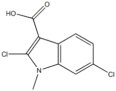 2,6-dichloro-1-methyl-1H-indole-3-carboxylic acid结构式