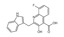 8-fluoro-3-hydroxy-2-(1H-indol-3-ylmethyl)quinoline-4-carboxylic acid Structure