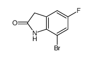 7-溴-5-氟-2,3-二氢-1H-吲哚-2-酮结构式