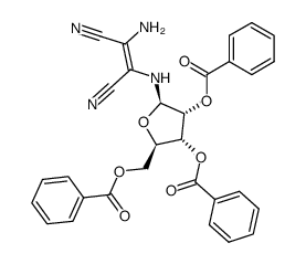 N-(2',3',5'-tri-O-benzoyl-β-D-ribofuranosyl)diaminomaleonoitrile结构式