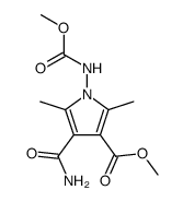 4-Carbamoyl-1-methoxycarbonylamino-2,5-dimethyl-1H-pyrrole-3-carboxylic acid methyl ester结构式