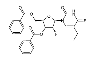 ((2R,3R,4S,5R)-3-(benzoyloxy)-5-(5-ethyl-2-oxo-4-thioxo-3,4-dihydropyrimidin-1(2H)-yl)-4-fluorotetrahydrofuran-2-yl)methyl benzoate Structure