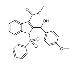 1-benzenesulfonyl-2-[hydroxy-(4-methoxy-phenyl)-methyl]-1H-indole-3-carboxylic acid methyl ester Structure