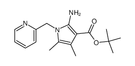 2-Amino-4,5-dimethyl-1-pyridin-2-ylmethyl-1H-pyrrole-3-carboxylic acid tert-butyl ester结构式