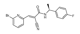 (S,E)-3-(6-bromopyridin-2-yl)-2-cyano-N-(1-(4-fluorophenyl)ethyl)acrylamide Structure