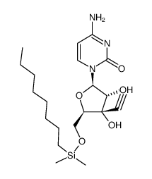 1-[5-O-(dimethyl-n-octylsilyl)-3-C-ethynyl-β-D-ribofuranosyl]cytosine Structure