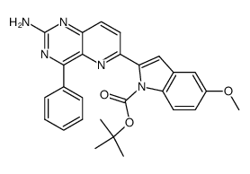 4-phenyl-6-(1-(tert-butoxycarbonyl)-5-methoxy-1H-indol-2-yl)pyrido[3,2-d]pyrimidin-2-ylamine结构式