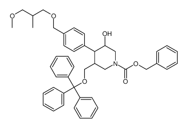 (3R,4R,5S)-3-Hydroxy-4-[4-[[(2S)-3-methoxy-2-methylpropoxy]methyl]phenyl]-5-[(triphenylmethoxy)methyl]-1-piperidinecarboxylic acid phenylmethyl ester Structure