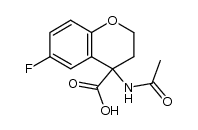 4-acetamido-2,3-dihydro-6-fluoro-4H-1-benzopyran-4-carboxylic acid结构式