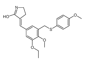 (3E)-3-[[3-ethoxy-4-methoxy-5-[(4-methoxyphenyl)sulfanylmethyl]phenyl]methylidene]pyrrolidin-2-one结构式