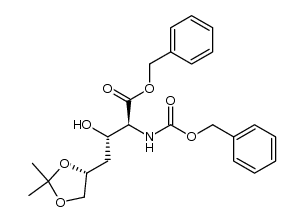 benzyl (2RS,3RS,5S)-2-benzyloxycarbonylamino-5,6-O-isopropylidene-3,5,6-trihydroxyhexanoate Structure