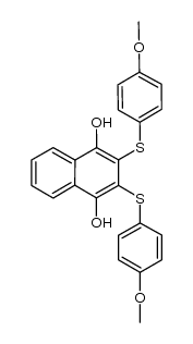 2,3-di-(4-methoxyphenyl)sulphanyl-1,4-naphthalenediol结构式