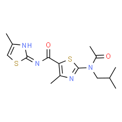 2-[acetyl(2-methylpropyl)amino]-4-methyl-N-[(2E)-4-methyl-1,3-thiazol-2(3H)-ylidene]-1,3-thiazole-5-carboxamide Structure