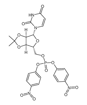 2'-3'-O-isopropylideneuridine 5'-(bis(p-nitrophenyl)phosphate)结构式