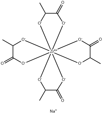 Zirconate(4-), tetrakis[2-(hydroxy-κO)propanoato(2-)-κO]-, sodium (1:4)结构式