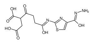 2-[4-[[4-(hydrazinecarbonyl)-1,3-thiazol-2-yl]amino]-4-oxobutanoyl]butanedioic acid结构式