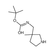 3-(boc-aminomethyl)-3-Methyl-pyrrolidine Structure