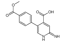2-amino-5-(4-methoxycarbonylphenyl)pyridine-4-carboxylic acid结构式