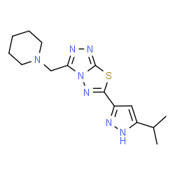 6-(5-Isopropyl-1H-pyrazol-3-yl)-3-(1-piperidinylmethyl)[1,2,4]triazolo[3,4-b][1,3,4]thiadiazole结构式