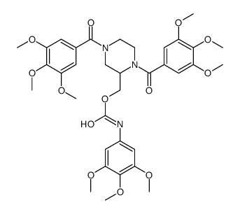 Carbamic acid, (3,4,5-trimethoxyphenyl)-, (1,4-bis(3,4,5-trimethoxyben zoyl)-2-piperazinyl)methyl ester结构式