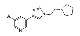 3-bromo-5-[1-(2-pyrrolidin-1-yl-ethyl)-1H-pyrazol-4-yl]-pyridine结构式