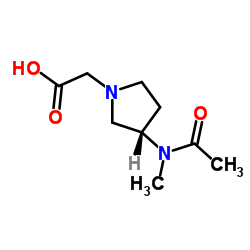 {(3S)-3-[Acetyl(methyl)amino]-1-pyrrolidinyl}acetic acid结构式