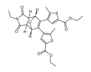 diethyl 4,4'-((3aR,4R,7S,7aS)-2-ethyl-1,3-dioxo-2,3,3a,4,7,7ahexahydro-1H-4,7-epoxyisoindole-5,6-diyl)bis(5-methylthiophene-2-carboxylate)结构式