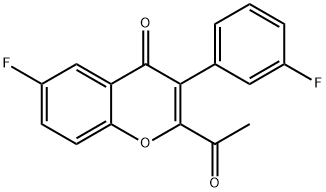 2-acetyl-6-fluoro-3-(3-fluorophenyl)-4H-chromen-4-one Structure