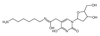 N-(6-aminohexyl)-2-[1-[(2R,4S,5R)-4-hydroxy-5-(hydroxymethyl)oxolan-2-yl]-2,4-dioxopyrimidin-5-yl]acetamide结构式
